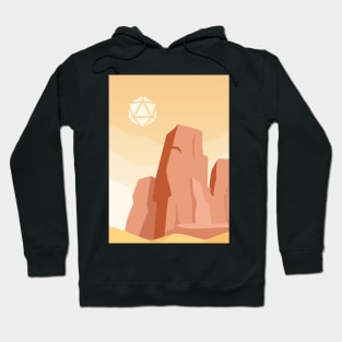 Desert Midday Polyhedral Dice D20 Dice Sun RPG Landscape Hoodie